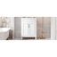 Armoire de rangement de salle de bain de 24 pouces avec cadre en bois massif, planches et poignées en métal exquis de style rétro de 24 po, tablette réglable