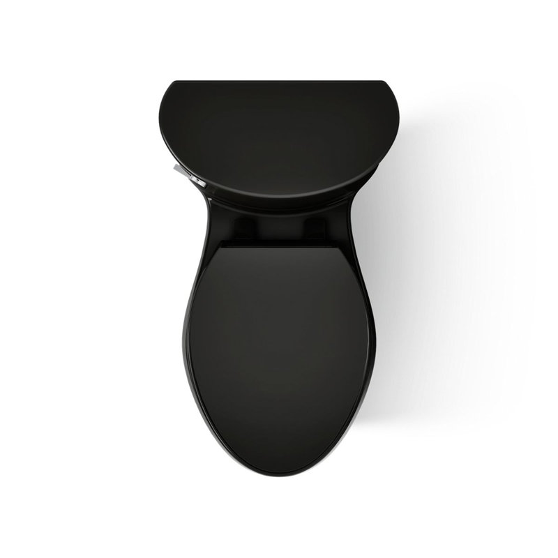 Adair 1.28 GPF Water Efficient Elongated One-Piece toilet (Seat Included), Black, Left-Hand