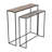 2 Piece Set 29"H/33"H Gold Aluminum Nested Side Tables with Multi-Colored Tops, Modern Accent Tables with Iron Frame for Living Room or Entryway