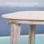 Table basse Boho-Chic en aluminium avec revêtement grain de bois, carré 20 po