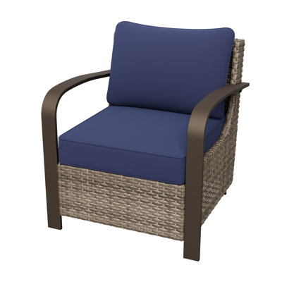 Wicker Patio Chair With Cushions by Winston Porter