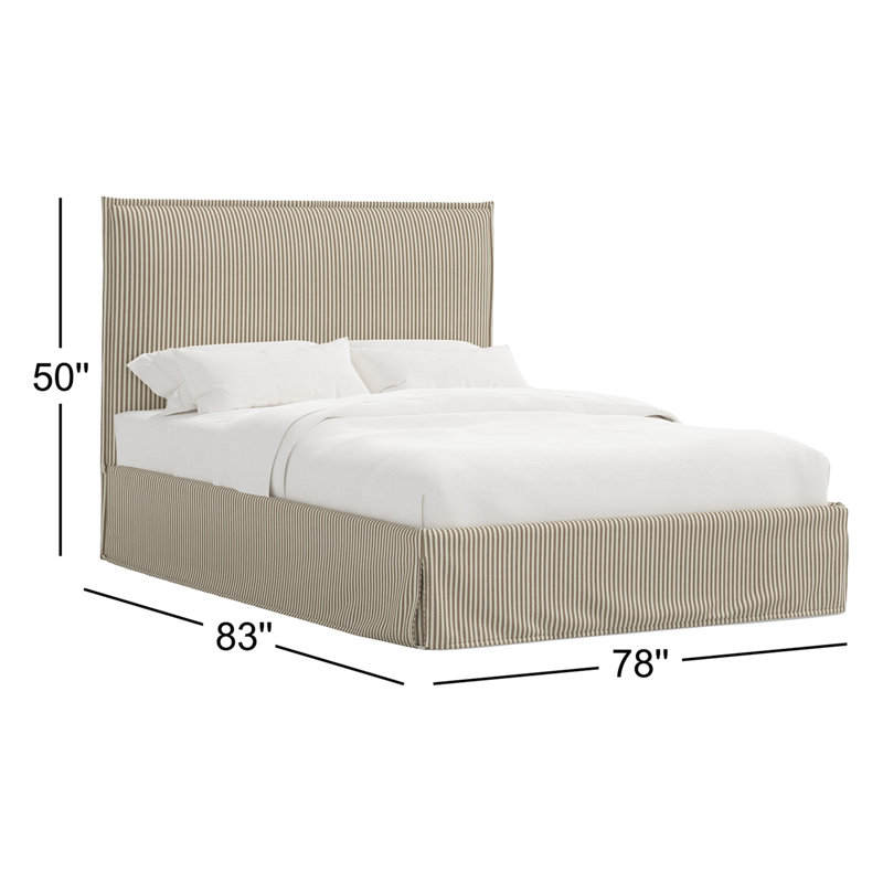 Stoffer Home x Cloth and Co. Maura Bed, King, Jane Stripe Burlap
