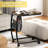 C Shaped End Table With Storage Pocket And Rolling Wheels For Laptop Coffee Snack, Light Walnut