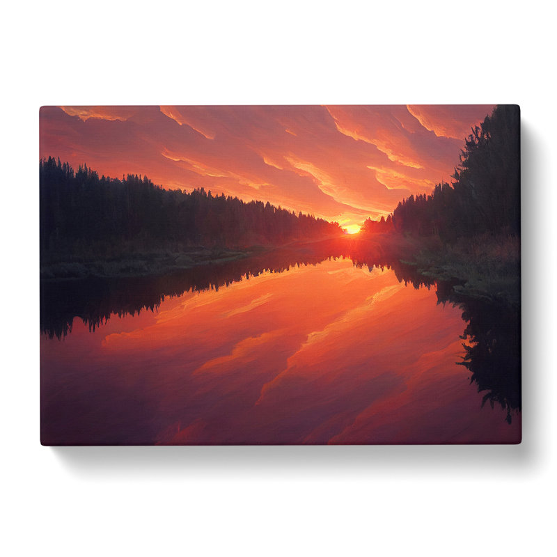 Spring Forest Sunset - Wrapped Canvas