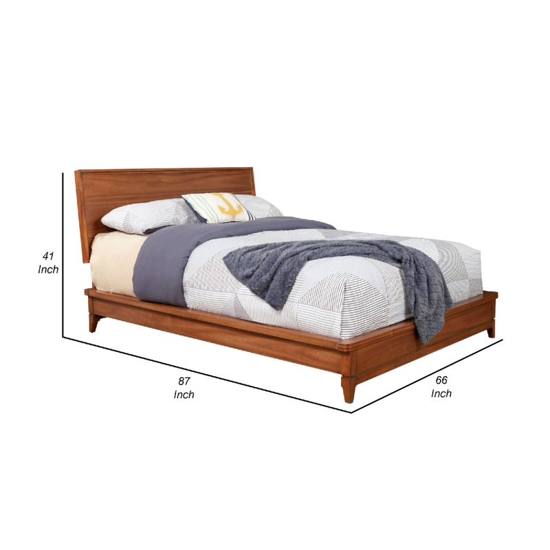 Grand lit plateforme, Grand, Brun