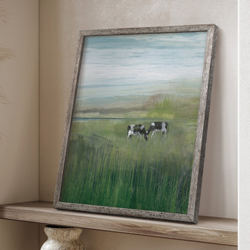 «Out to Pasture I», reproduction encadrée - bois massif, H 21 po x l 17 po