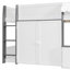 Lit mezzanine double avec maisonnette et rangement, lit en bois moderne pour enfants / adolescents, blanc-130154223