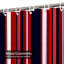 Rideau de douche rayé rouge et bleu marine à 12 crochets-2065460560