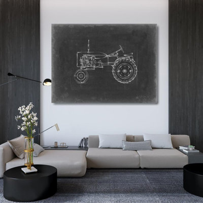 Ophelia & Co. Harper, Ethan Gallery Wrapped Canvas Art Titled: Tractor Blueprint III