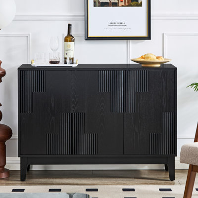 Buffet Cabinet With 3 Door, Kitchen Storage Cabinet With Adjustable Shelf