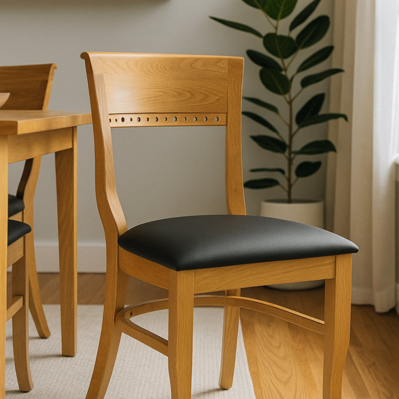 Chaise d'appoint en bois massif Tymon, Cerisier