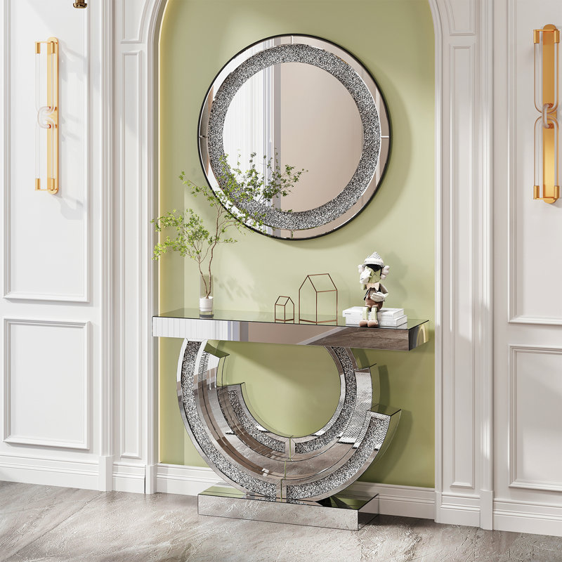Miroir rond en cristal 33,46 "(85Cm)