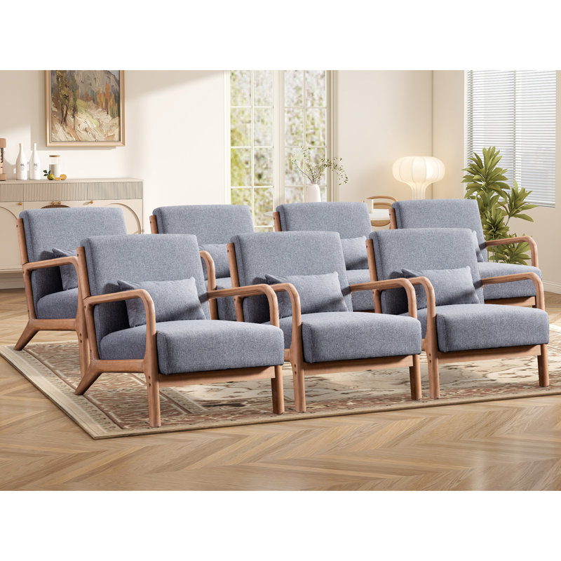 Chaise d'appoint rembourrée de 25,78 po de large avec un coussin supplémentaire Cashel (ensemble de 7) Cashel