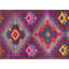 Tapis de couloir unique en laine noué à la main de style années 1960 de 2 pi 9 po x 11 pi 3 po en mauve / gris / bleu / rouge