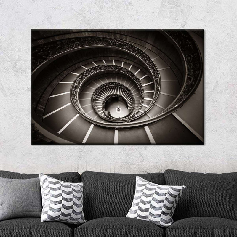 Vatican Winding Staircase Canvas Print, 8" H x 12" W x 1" D