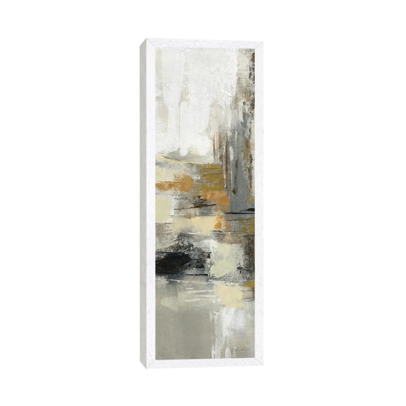 Lava And Steam II by Silvia Vassileva - Print on Canvas, 30.48 cm H x 91.44 cm W, White Framed