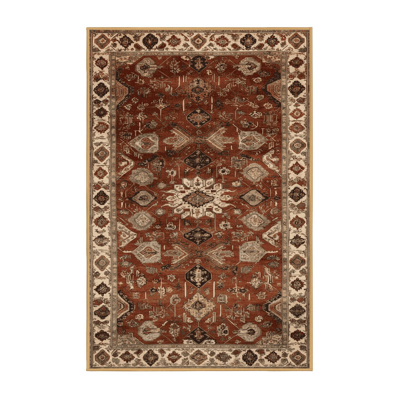 Tapis brun lavable à la machine, Rectangle 7 pi x 9 pi