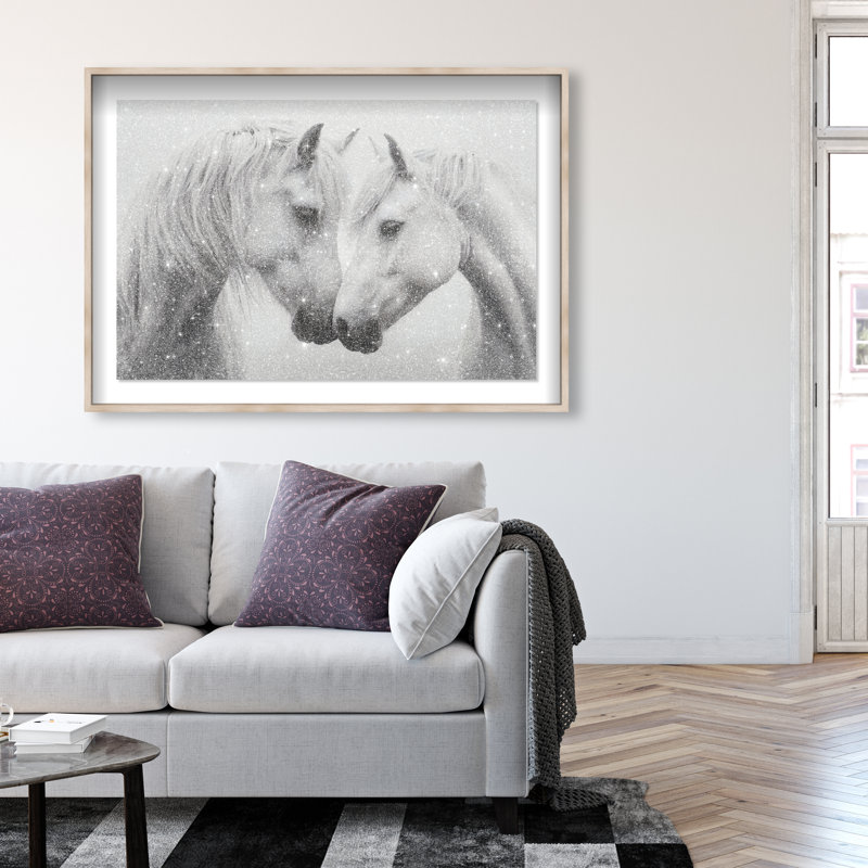 Twin Souls I Print by Oliver Gal, 31.5"H x 46.5"W, Natural Oak Shadowbox