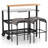  Rolling Bar Cart W/ Flip-up Table Hooks Paper Towel Holder 2 Bistro Stools