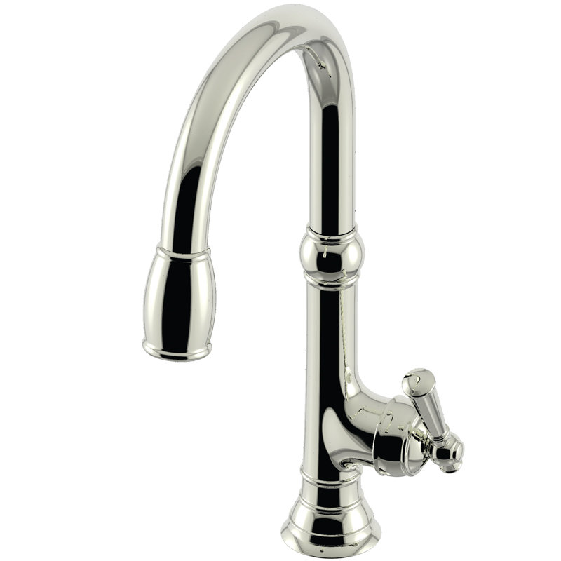 Jacobean Single Handle Pull Down Kitchen Faucet, Polished Nickel