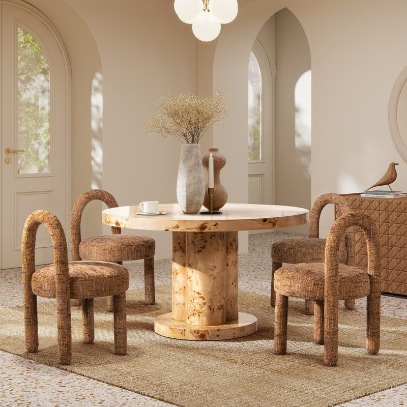 Jeremiah Round Arched Upholstered Dining Side Chair, Set Of 2