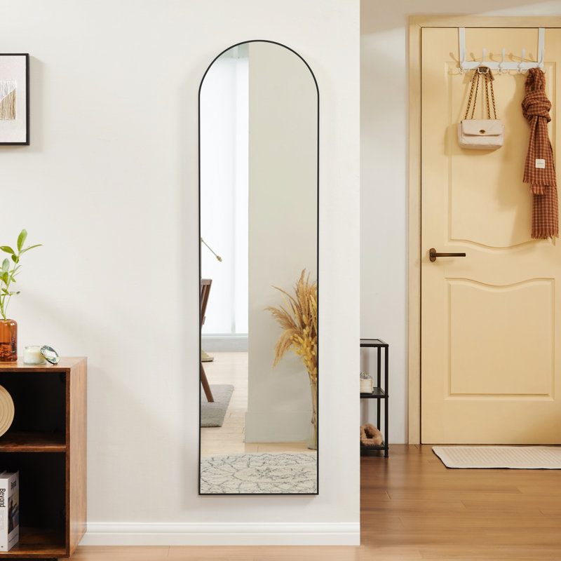 Miroirs muraux surdimensionnés arqués, 59 po x 16 po, Noir, noir, noir, noir