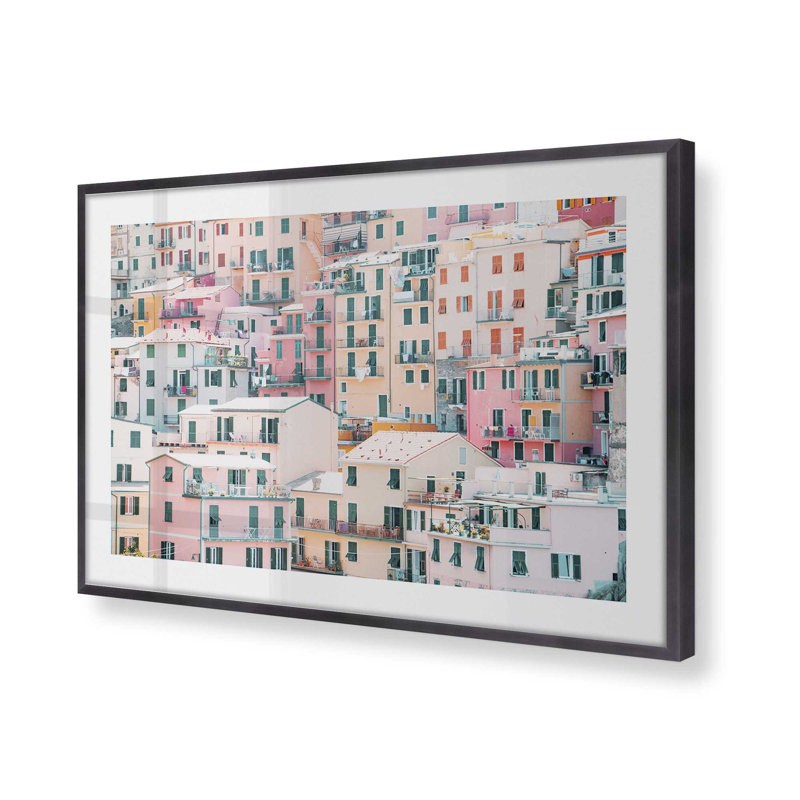 Imprimé pastel, H 12,25 po x l 15,25 po x P 1,25 po, Cadre en zinc patiné