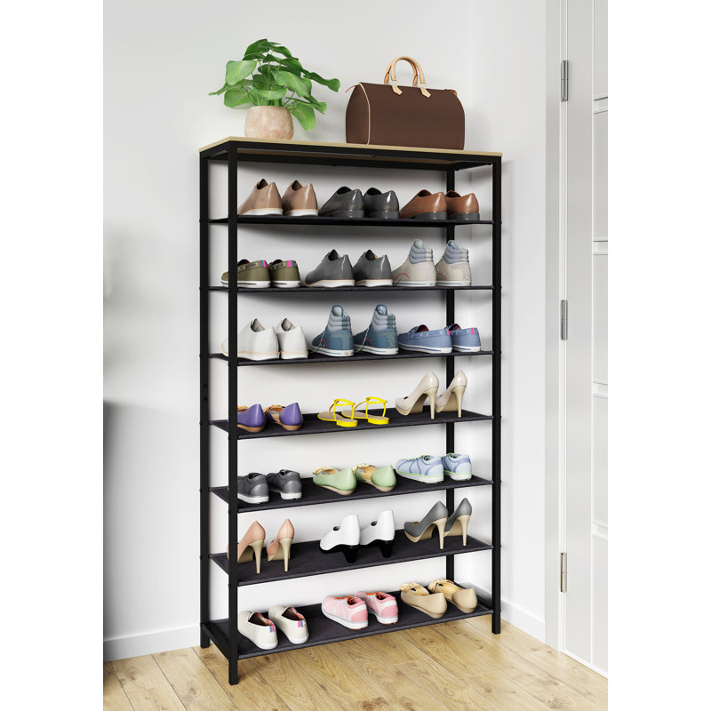 21 Pair Shoe Storage Cabinet, Honey Oak