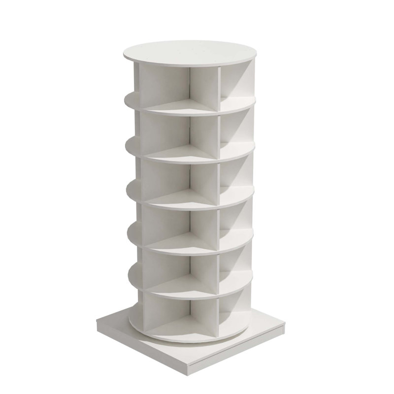 Armoire à chaussures pivotante 360 ° avec 6 couches pour un rangement maximal et une utilisation optimale de l'espace, Blanc