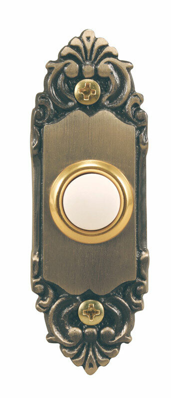 Carlon Wireless Doorbell Push Button in Faux / Nickel Finish