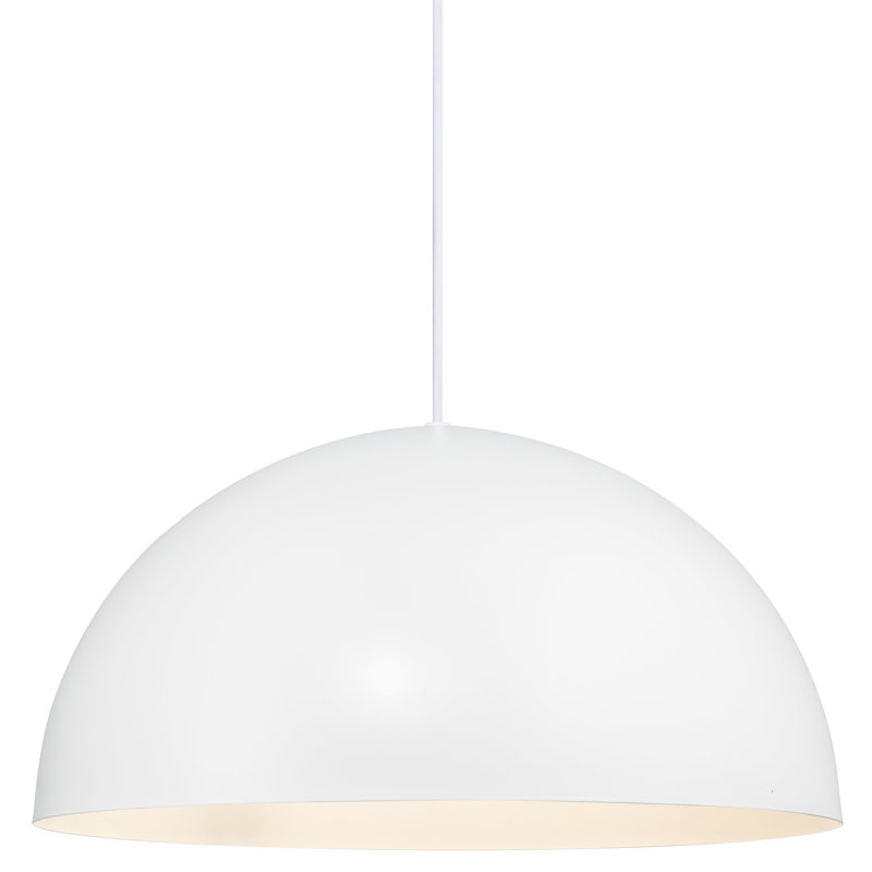 Ellen 1 - Light Satin Black Single Pendant, 200cm H x 40cm W x 40cm D, White