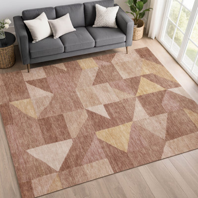 Premium Machine Washable Mayfield AMF2373 Geometric Rug