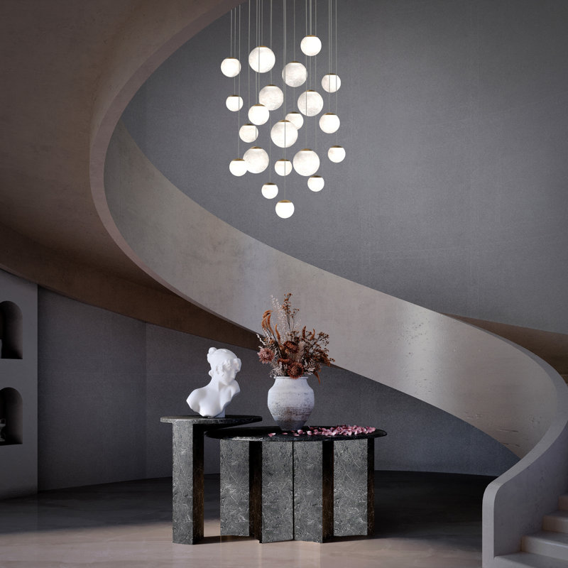 Pisces - Light LED Cluster Pendant, Black, 5.38" H x 26" W x 26" D, 21