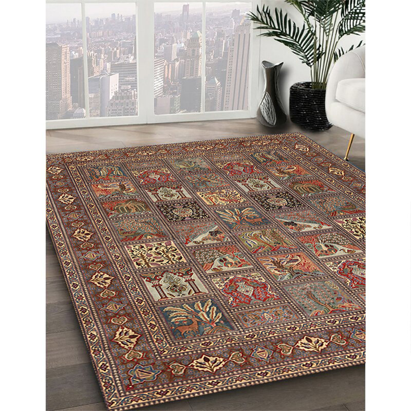 Tapis gris / brun / rouge, Rectangle 7 pi x 10 pi