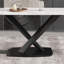 Table de salle à manger 70,87 "en pierre artificielle moderne avec pieds courbés en métal noir et blanc pouvant accueillir 6 à 8 personnes-1226602868-1226602874