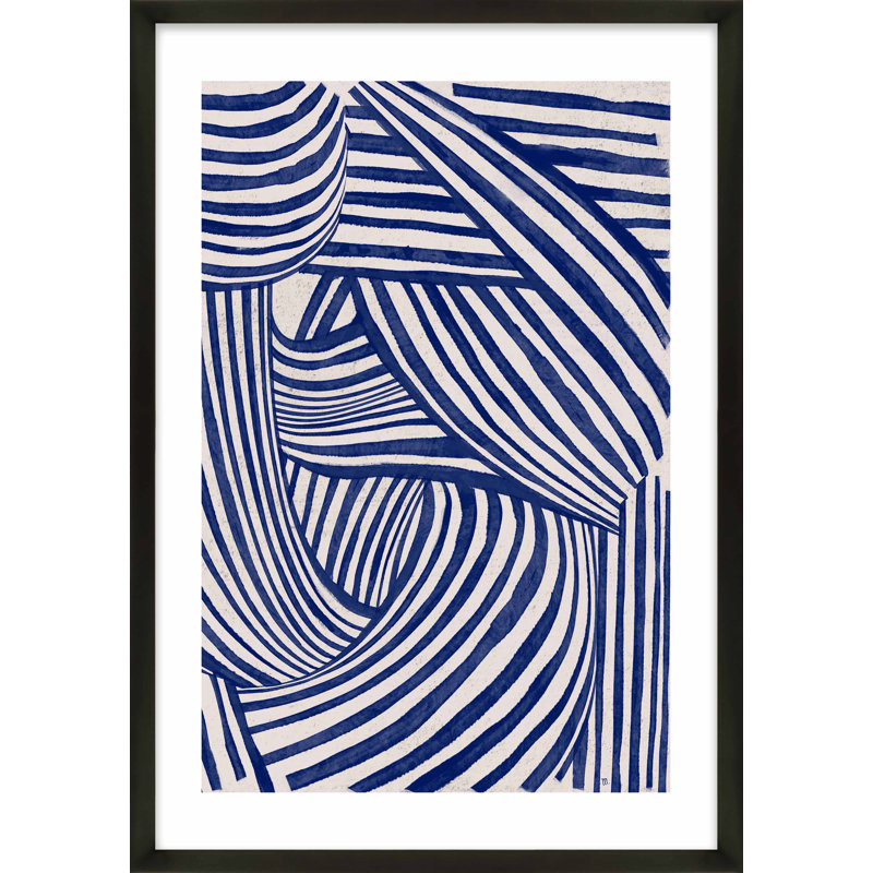 «Blue Waves 2» par Marco Marella pour Studio M - Art mural encadré, Cadre noir, H 20 po x l 14 po x P 1,25 po