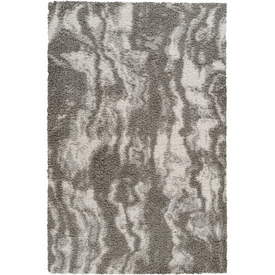 Nova Gray & Ivory Abstract Shag Modern Rug