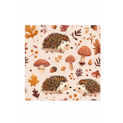 Animals Hedgehog Pattern VII Cottage Unframed Art Print
