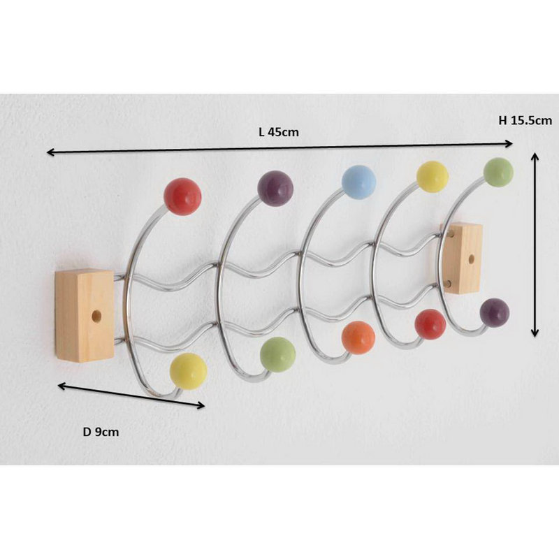 Metal Wall 10 - Hook Wall Mounted Coat Rack