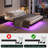 14'' Full Bed Frame with LED Lights, Remote Control and Charging Station, No Boxspring Needed-995316985-986761434