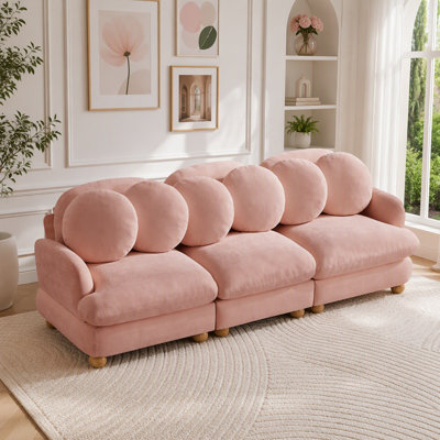 Modular Sectional Sofa with Chenille Upholstery