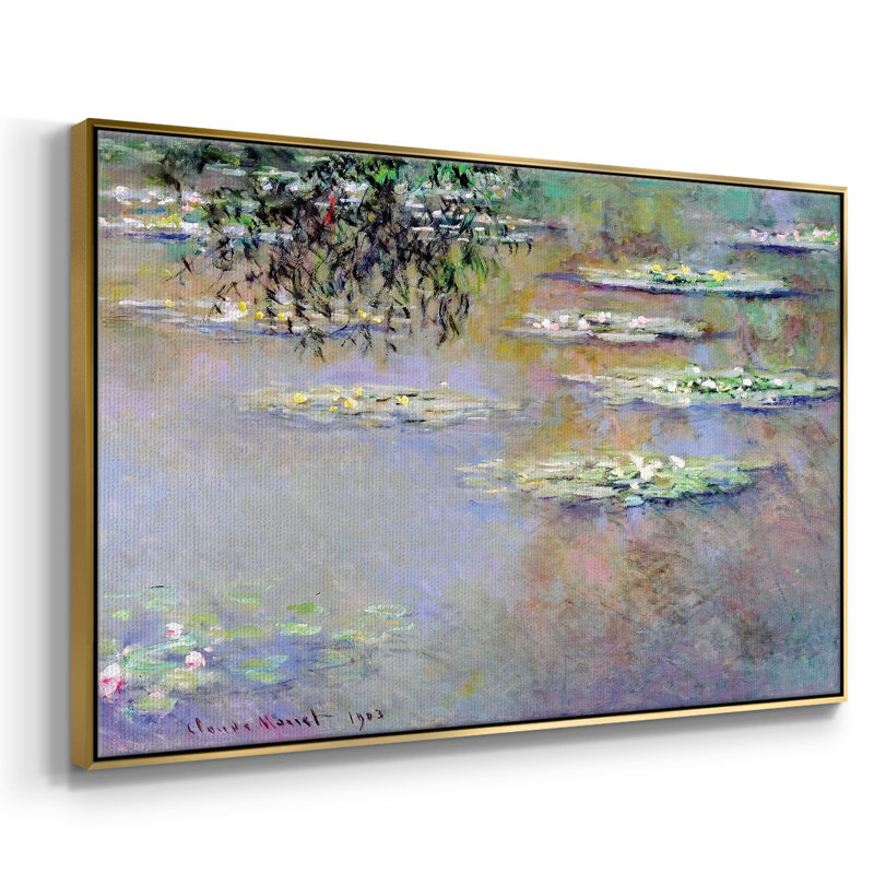 Nénuphars, 1903 01, reproduction sur toile, H 37 po x l 25 po x P 2 po, Or