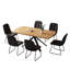 Ensemble de salle à manger 7 pièces Costner, table à finition chêne et chaises rembourrées Costner-126696967-126696966