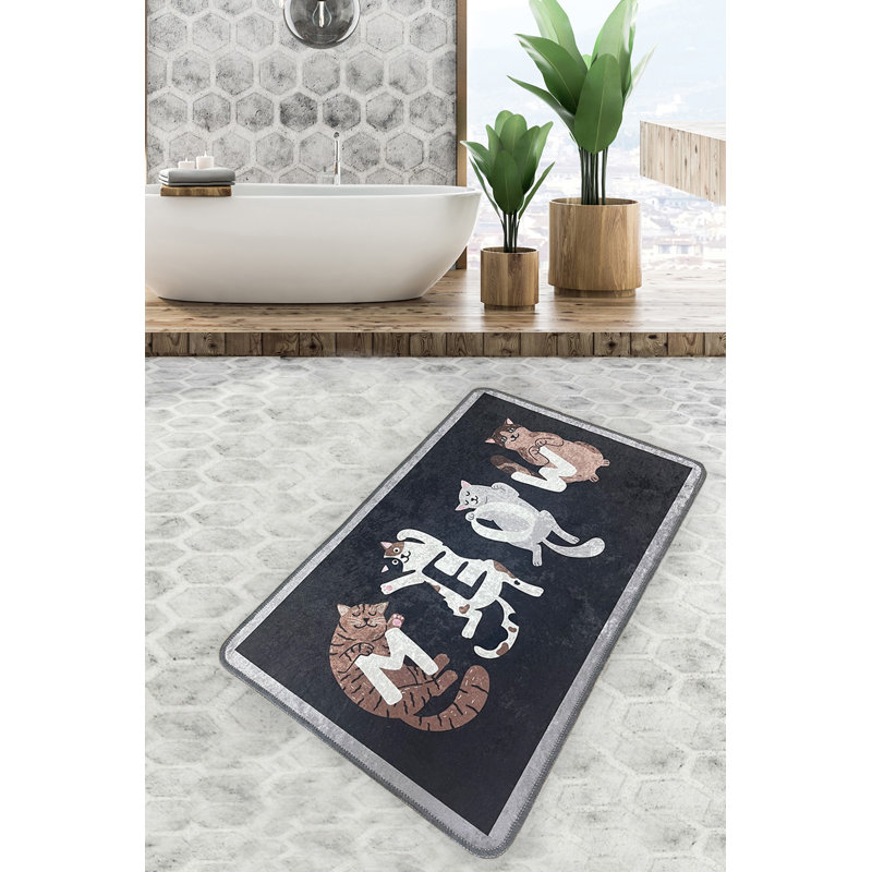 Non-Slip Bathmat, 100% Polyester, 31.5 x 39.4 inches | 700 g/m², 0.4 in Pile Height, 0.2 in Sponge Height | Digital Print Design, Durable Dot Underside, Machine Washable, Ideal for Bathroom Safety & Comfort