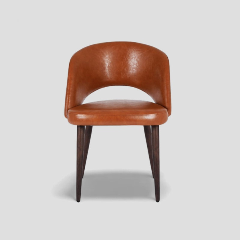 Rukayah Pu Leather Dining Chair, Light Brown Faux Leather