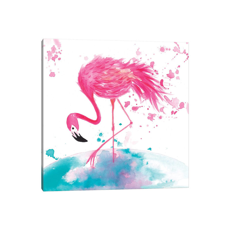 Flamingo II by The Cosmic Whale - Wrapped Canvas Gallery-Wrapped Canvas Giclée, 45.72 cm H x 45.72 cm W x 1.91 cm D