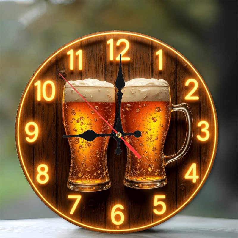 Horloge murale bière avec lumière DEL