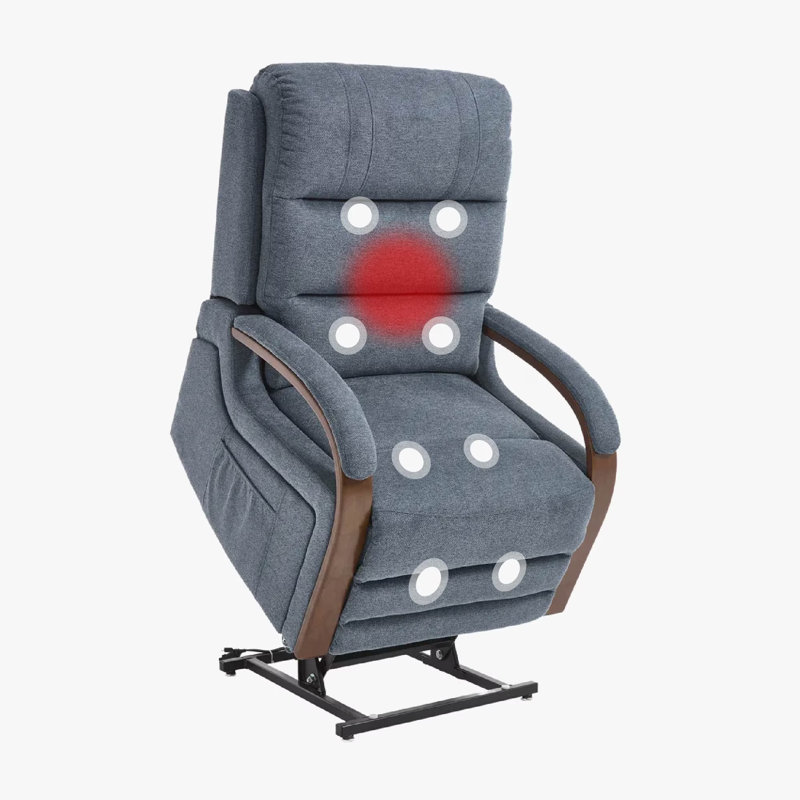 Dual Motor Recliner Chair, Adjustable Recliner with Lumbar Support and Padded Seat Backrest, Blue