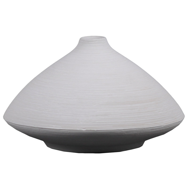 Vase de table ronde en céramique short Stenson, H 4,75 po x l 8 po x P 8 po