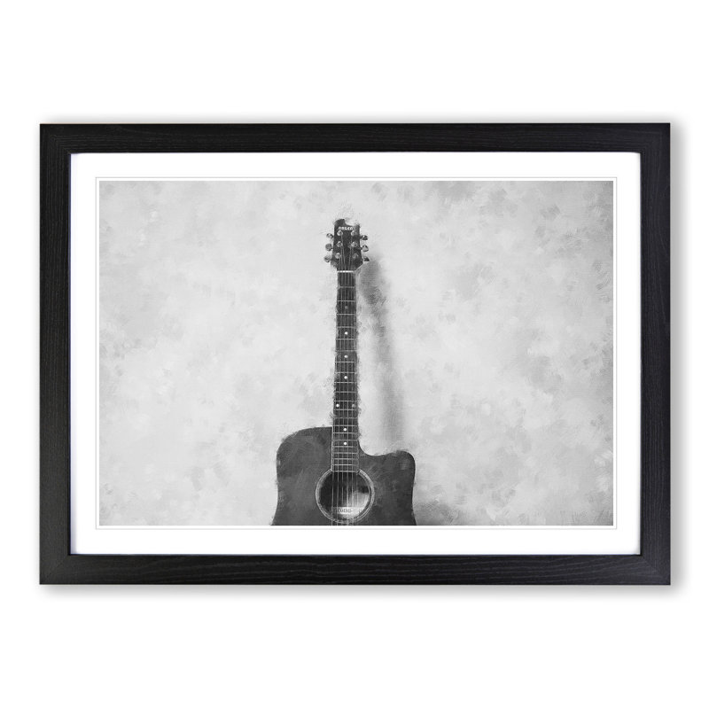 Acoustic Guitar Vol.2 - Picture Frame Graphic Art, Black Framed, 36cm H x 48cm W x 2cm D